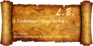 Lindmayer Boglárka névjegykártya