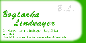 boglarka lindmayer business card